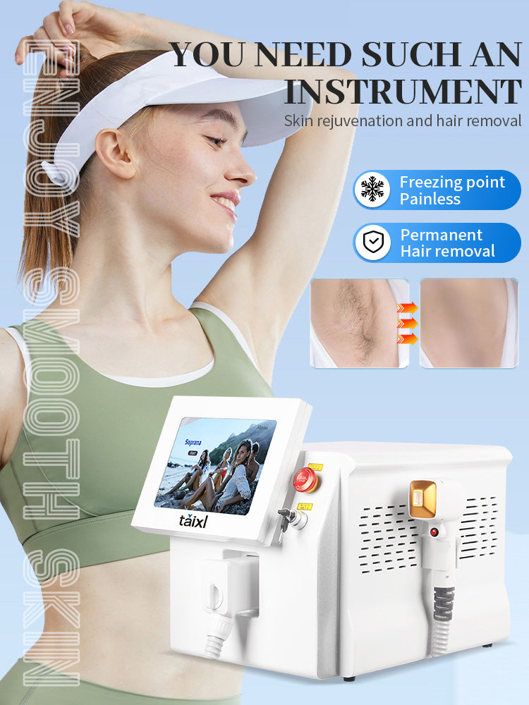 Depiladora Laser Painless Permanen 3 Wavelength Diode Laser Hair Removal Machine 808 Ice Platinum Cooling System Beautiful