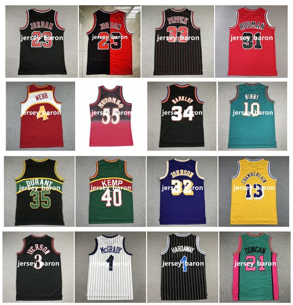 Michael Jor dan Scottie Pippen Basketball Jerseys Dennis Rodman Tracy McGrady Penny Hardaway Grant Hill Mike Bibby Dirk Nowitzki Allen Throw