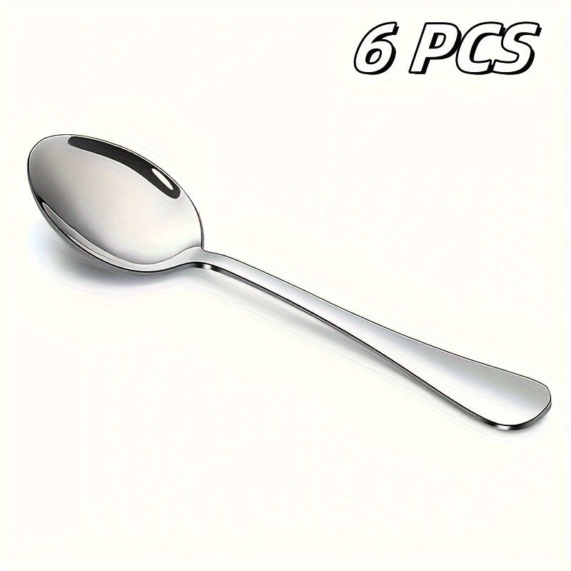 TEMU 6-12 Piece Set Of Stainless Steel Tea Spoon, Dessert Spoon, Coffee Spoon, Stirring Spoon. Dishwasher Safe, Restaurant Accessories.
