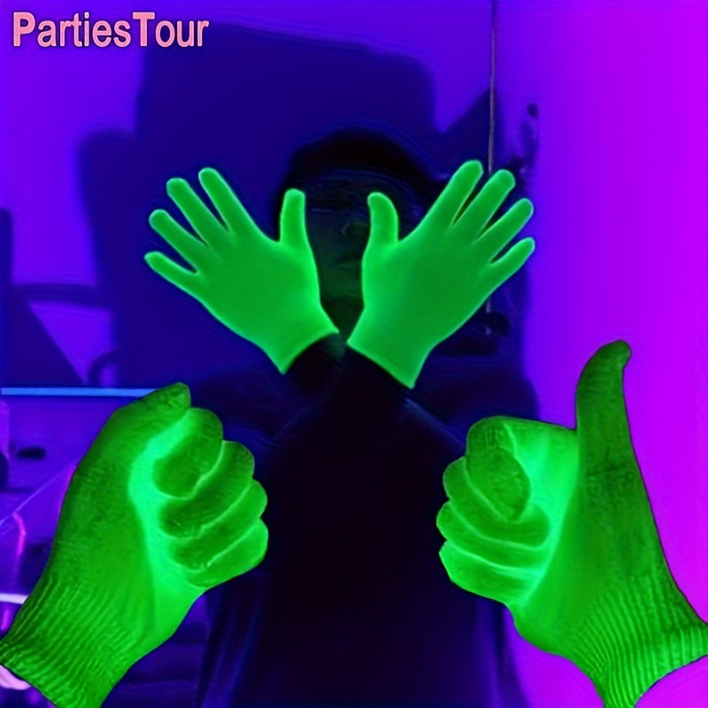 TEMU Fluorescent Green Gloves, Birthday Decoration Theme Party, Bar Atmosphere, Atmosphere Props