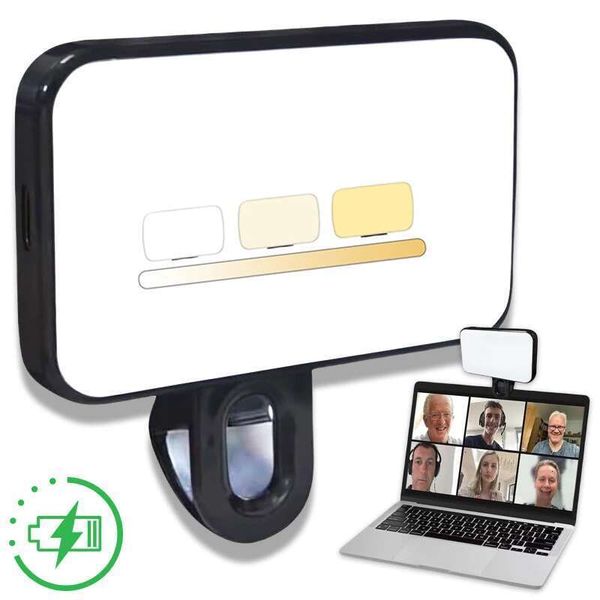 Rechargeable Selfie with Clip LED Video Camera Fill Light for iPad-Laptop-Phone-TikTok-Makeup-Vlog Conference Lighting Kit