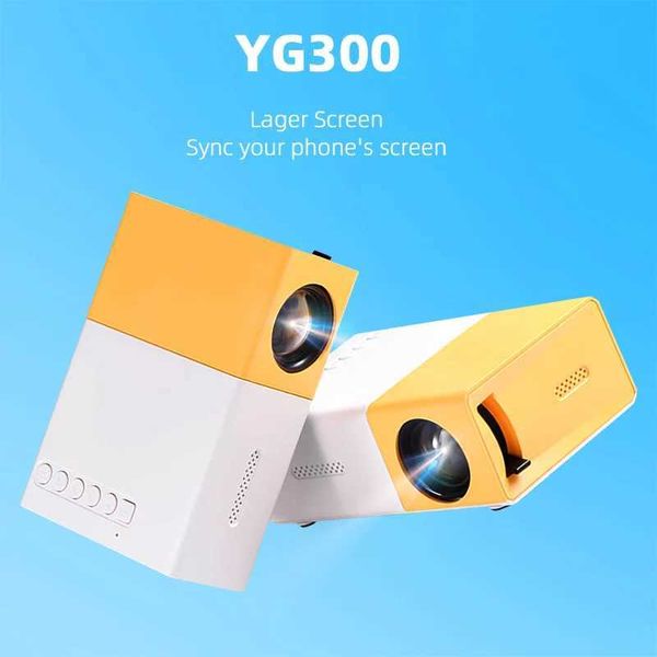 YG300 Mini Projector Portable Cinema Wired Mirror SmartPhone 4K Moive 1000 Lumen LED VideoProjector USB 3D Home Theater Gift CL240820