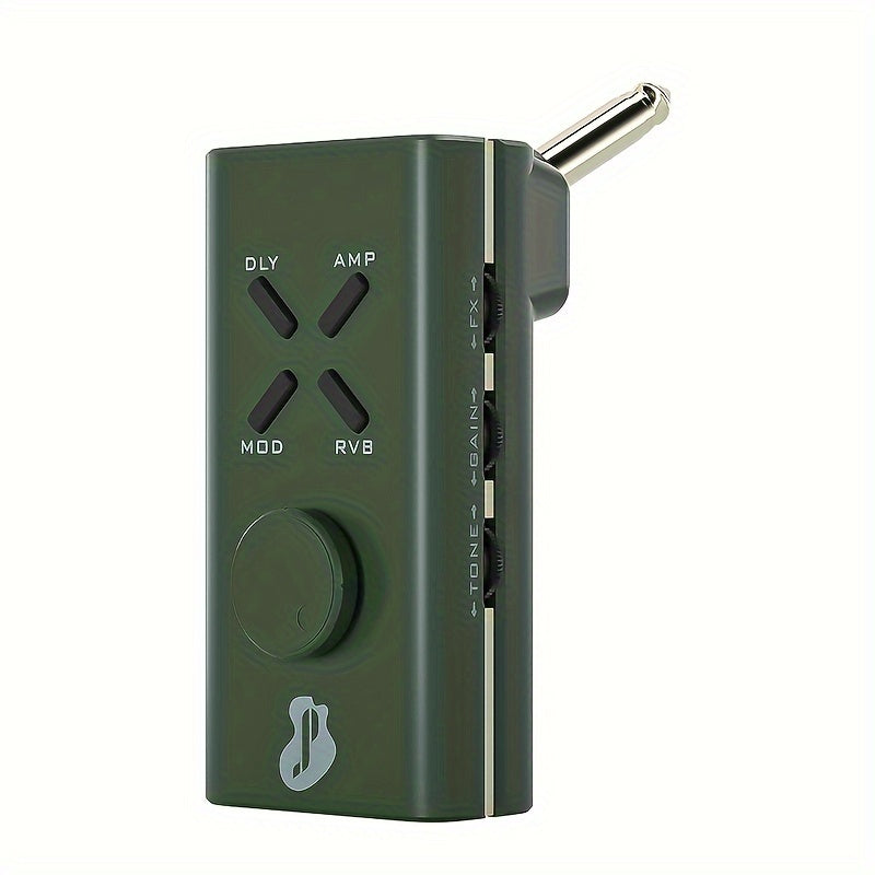 TEMU Justpro Guitar Headphone Amp, Mini Guitar Headphone Amplifier Usb Rechargable Portable Plug-in Pocket Guitar Amplifier With 6 Amp And 24 Guitar