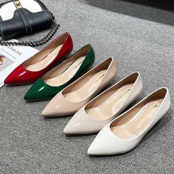 Women Small Kitten High Heels Shoes Brief Shiny Leather Pumps Low Heel Ladies Work Office Shoes OL Elegant Brides Wedding TaconeC241210
