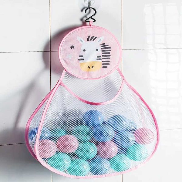 Baby Bath Toys New Cute animal Bath Toys Kids Baby Tidy Storage Suction Bathroom Bathtub Doll Hanging Bag Basket Mesh Storage Bag Water Toys