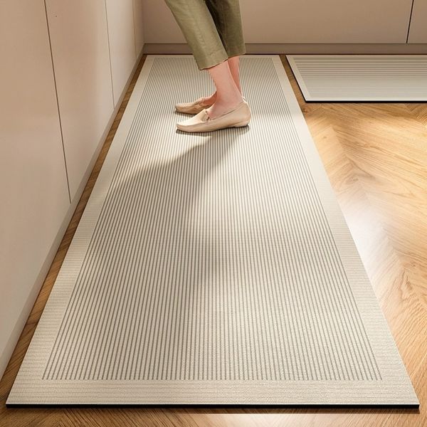 Japanese Minimalist Anti-skid Floor Mat for Household Use - Quiet Cream Style Kitchen Floor Mat Bathroom Mat Doormat Carpet Rug 240821