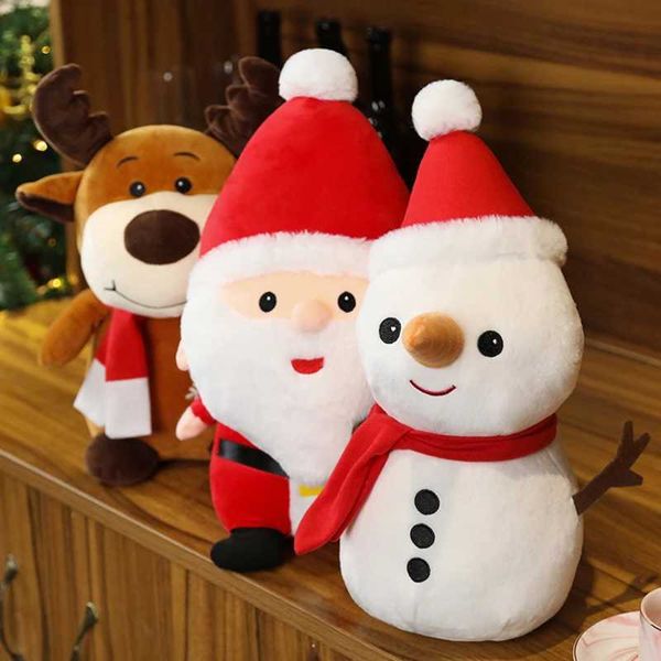 Santa Claus Plush Toy Stuffed Elk Snowman Animal Pillow Dolls Christmas Gifts For Children Birthday Decor 2023XJ241206