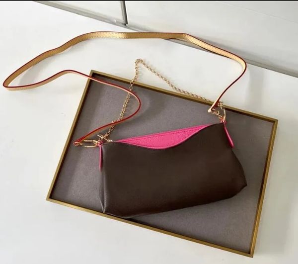 Genuine Leather Designer bag womens shoulder bag luxury PALLAshandbags brown flower letters chains bags small crossbody purses ladies fashio