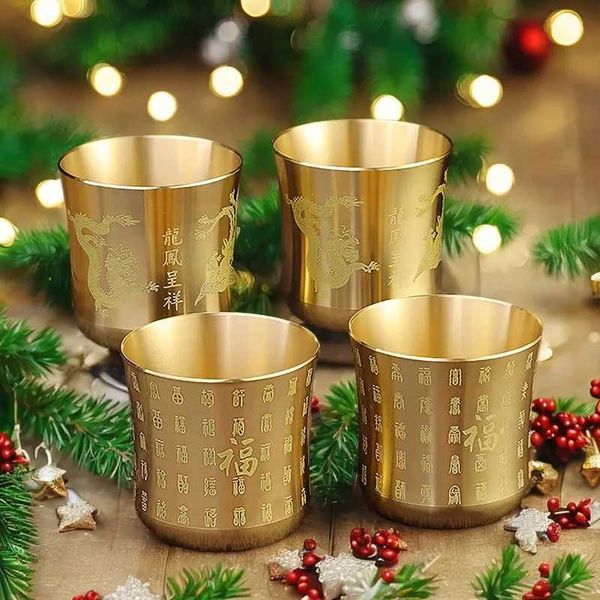 Brass Tea Cups Tea g Heware Antique Bar Drinkware Ancient Teacup For Drink Tea Coffee Tabletop He Off Decor MateT250116