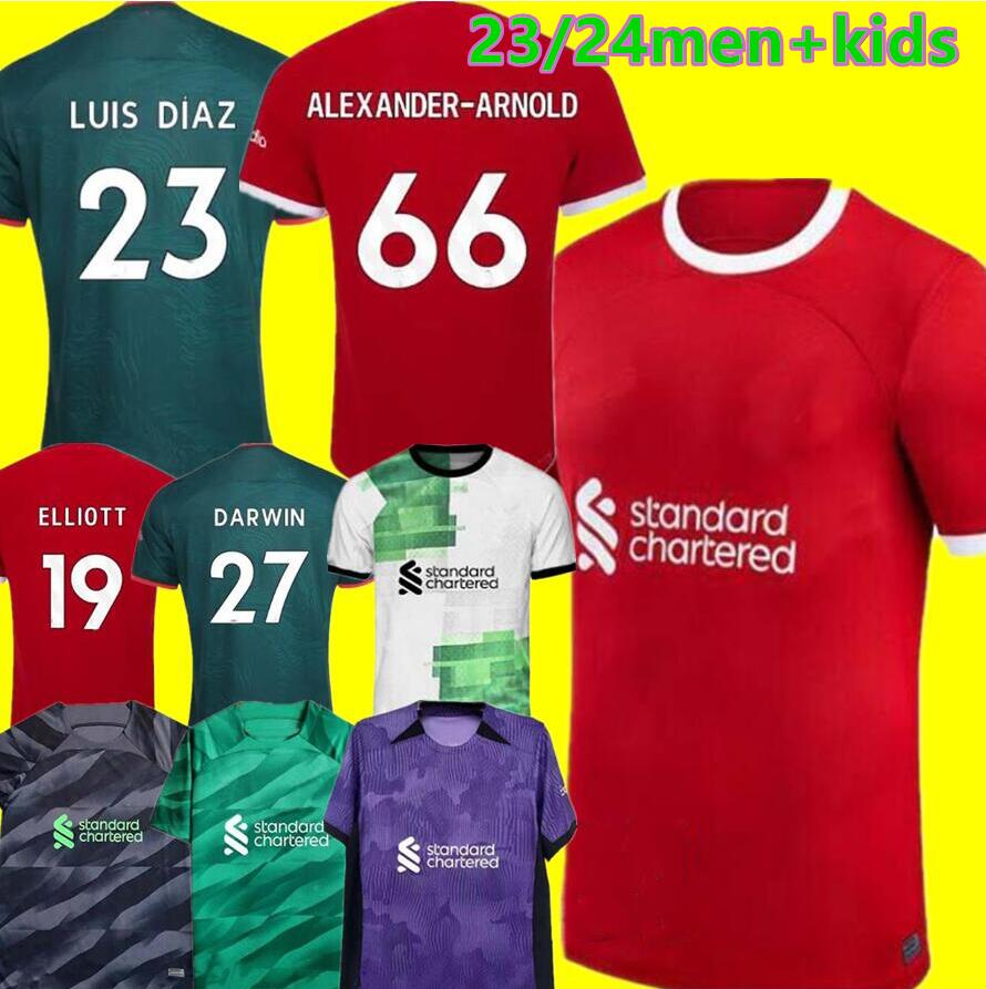 23 24 soccer jerseys home away 3rd DARWIN 2023 2024 Luis DIaz Alexander Arnold football kit tops shirts men kids uniform CARVALHO ELLIOTT GAKPO goal