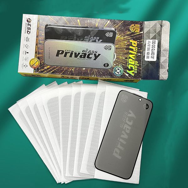 ESD Privacy Tempered Glass Anti Spy Anti-Glare Screen Protector For iPhone 16 15 Pro Max 14 Plus 13 12 11 XS XR Samsung S25 S24 S23 S22 S21