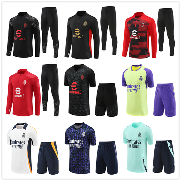 24 25 ACs MilanS tracksuit kit long sleeve retro training survetement foot chandal tuta jacket maillot Soccer Sets football jersey men and k