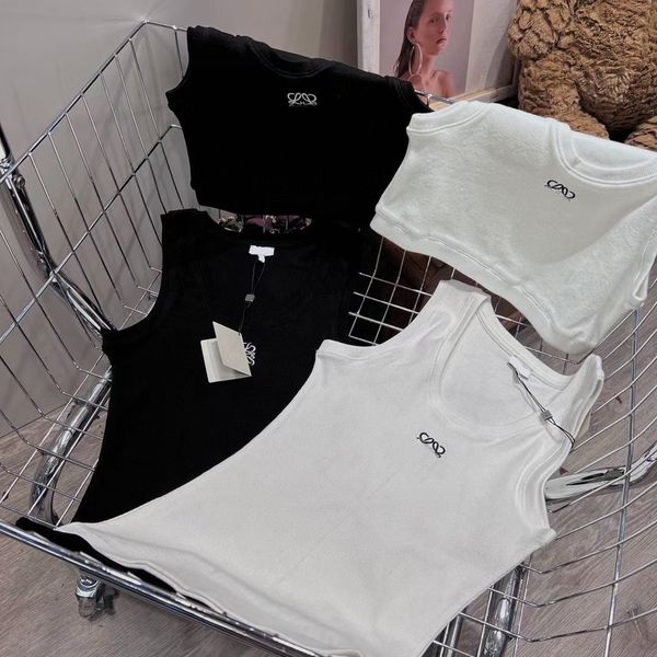 Embroidery Logo Tank Top Summer Short women Slim Navel exposed outfit Elastic Sports Knitted Tanks