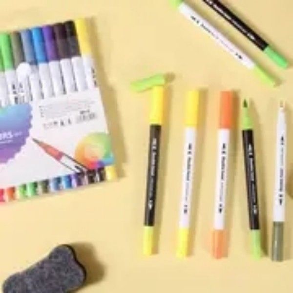 Double-ended water-based color pens, soft-ended brushes, art, markers, adult coloring
