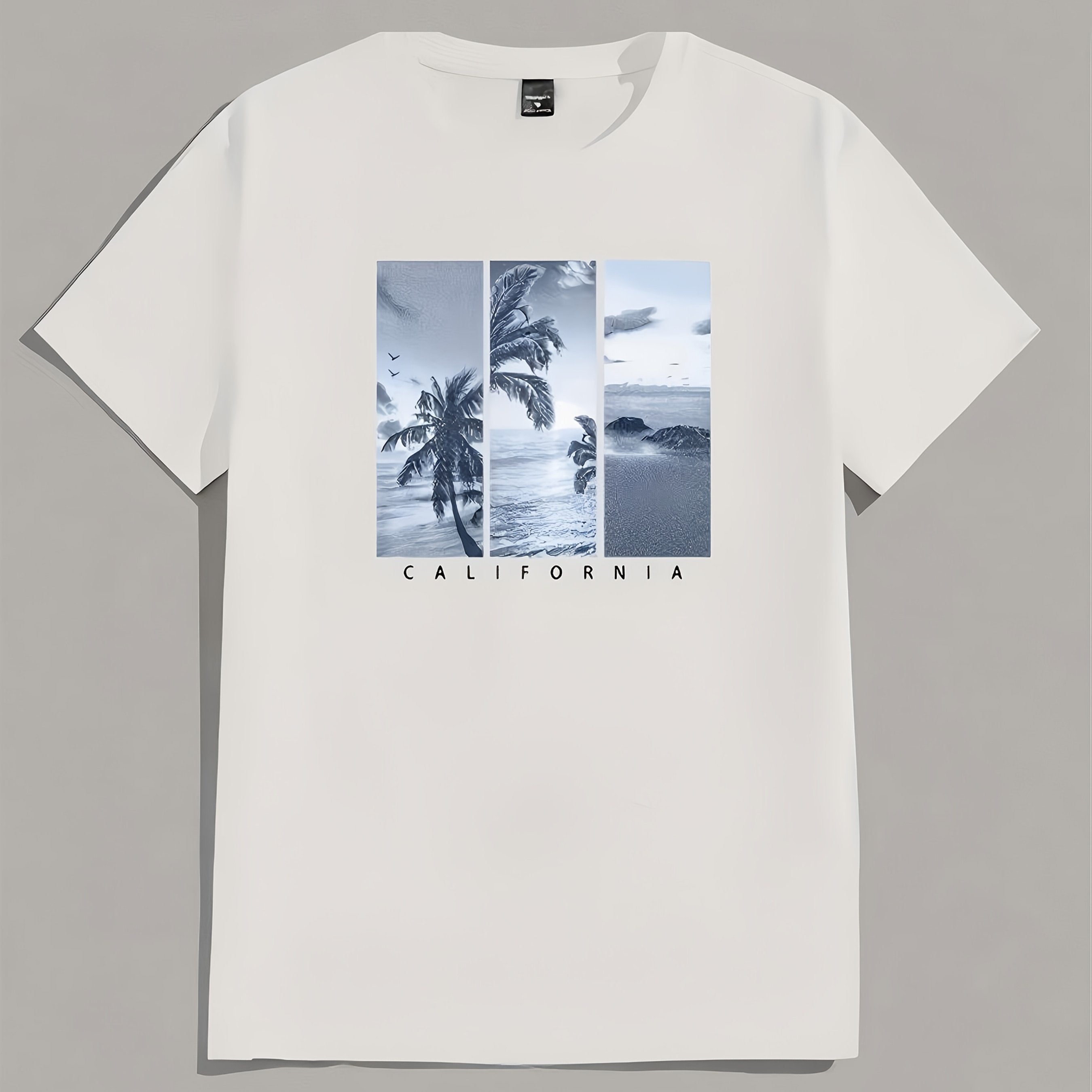 TEMU Fashion Printed Men's T-shirt, Highlights , Pure Cotton Material, Solid Color And Dynamic Print , Comfortable And Breathable, Essential For