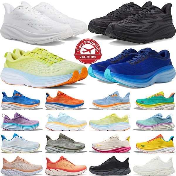 free shipping designer clifton 9 shoes for men women bondi 8 sneakers pink triple black white blue grey purple orange mens outdoor trainers