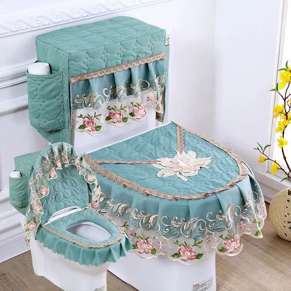 Simple Zipper Toilet Mat 3-Piece Set Four Seasons Universal Toilet Seat Cover European Style Toilet Seat Cover Dust Cover 240905