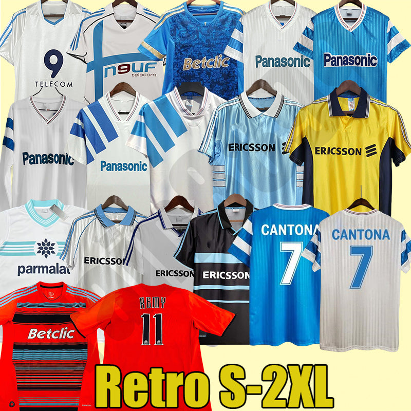 Retro mar seille Papin Cantona WADDLE #8 Soccer Jerseys Vintage Classic football Shirts 1990 1991 Maillot de foot maillot om retro soccer jersey mar