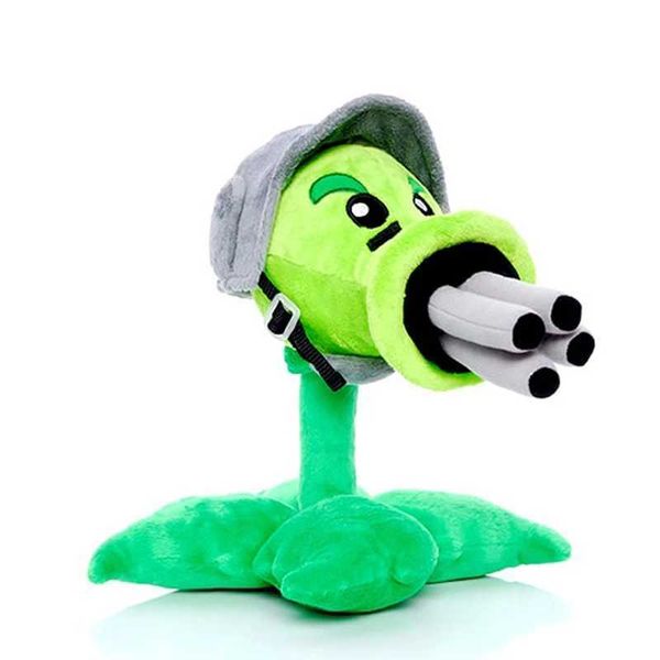 30cm Plants vs Zombies Gatling Peashooter Plush Toys PVZ Plant Peashooter Plush Stuffed Toys Doll Gifts for Children Kids Y250205