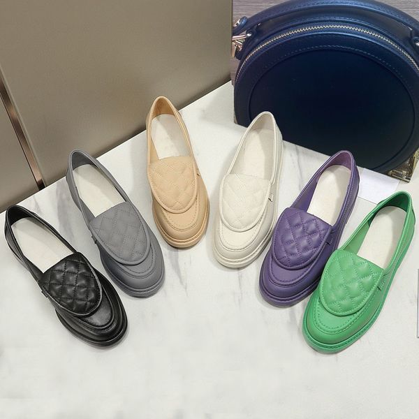 womens Dress shoes Flat designer shoe spring autumn cowhide Metal buckle tassels boat shoes woman leather letter Lazy casual Loafers size 35