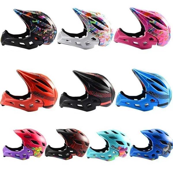 Full Face Helmet Light Detachable Children Kid Bicycle Cycling Safety Balance Bike Helmet Cycling Equipment with LightXJ241226