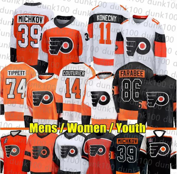 #39 Matvei Michkov New version season hockey jersey flyer jersey Sean Couturier Travis Konecny Bobby Brink Owen Tippett Farabee Bobby Clarke