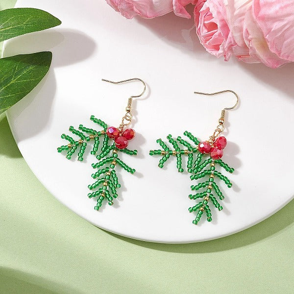 Boucles d'oreilles pendantes en verre et acier inoxydable