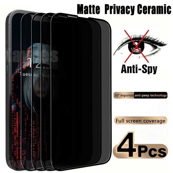 Cell Phone Screen Protectors Matte Ceramic Privacy Screen Protector For iPhone 14 16 15 Pro Max 11 12 13 Mini 15 Plus 7 8 XR X XS Max Anti-s