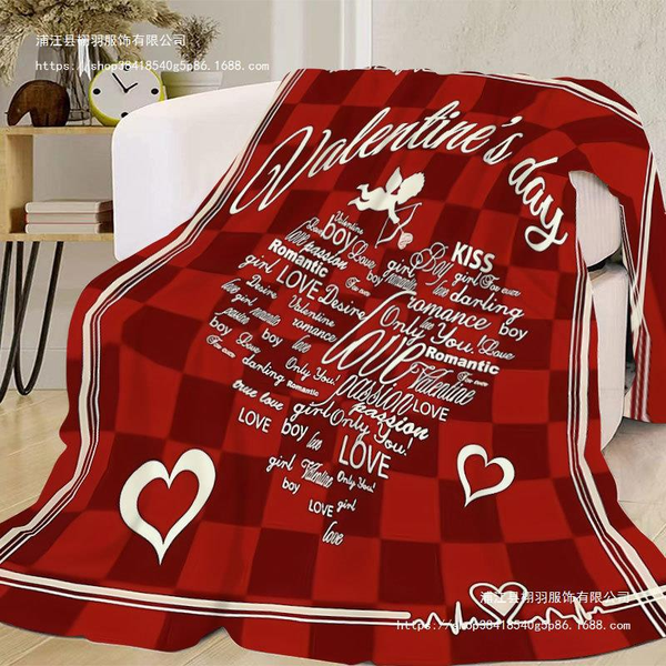 valentines blanket Love Home Blanket Office Sofa Air Conditioner Cover Blanket Autumn and Winter Flannel Blanket