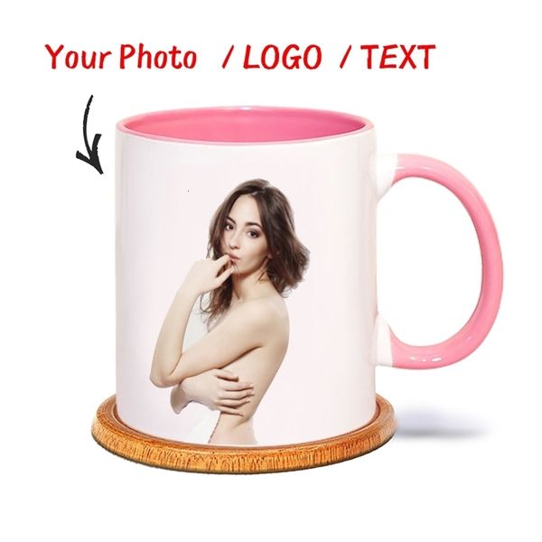 Personalized po cup custom name image text cup custom coffee cup teacup Mothers Day wedding gift in 9 colors 240830