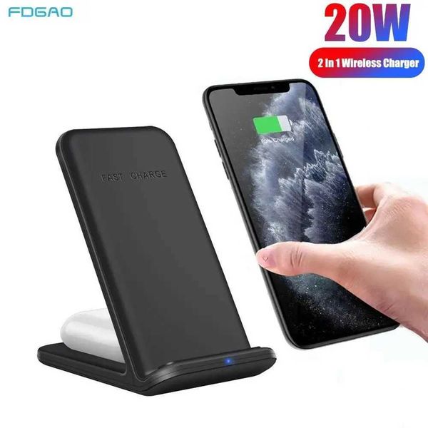 20W Wireless Charger Stand 2 in 1 Quick Charge Dock Station For iPhone 14 13 12 11 Pro XS XR 8 Airpods Pro Samsung S23 S22 BudsM240731