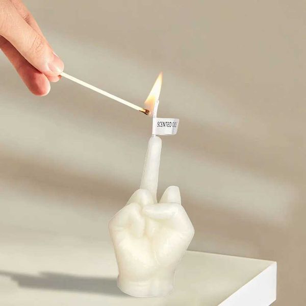 1-3 middle finger scented candles shape and pattern of the middle finger scented candles aromatherapy hand gestures candles Y241120