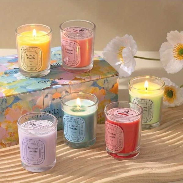 1-2 PCS Scented Candles Multi-Color Soy Wax Votive Candle for Home Decoration Candle Gifts Baskets for Valentines Day Christmas Y250118