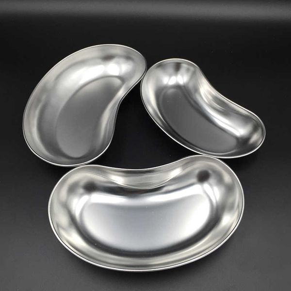 Decorative Plates Dinner Dishes Instrument Stainless Steel Kidney Bowl Curved Dental Trays Curved Multifunctional Waistshaped Plate Dental T