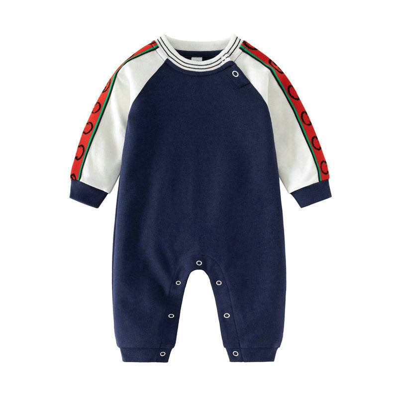 100% Cotton Kids Designer Rompers Baby Boy Girl Top Quality Long Sleeve Clothes Newborn Stripe Spring Autumn Round Collar Jumpsuits Children&#039;s