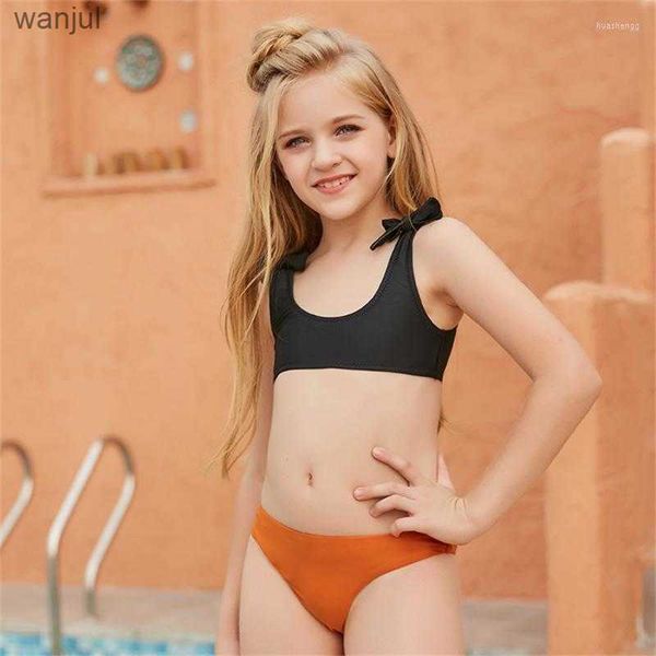 Children&#039;s swimwear Womens Swimwear Womens SEASHY 5-14 Years Kids Toddler Bikinis Set Teen Girls Two Piece Bow-Knot Swimsuit Summer Bea