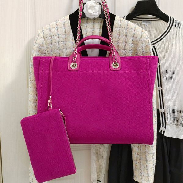 Large Beach Bags 50CM Designer Shopping Bag Mirror quality Tote Bag Calfskin Leather Shoulder Bag Luxury Chain Bag With Box C128