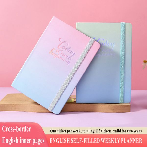 Self filled weekly plan, English calendar book, daily plan notebook, notepad