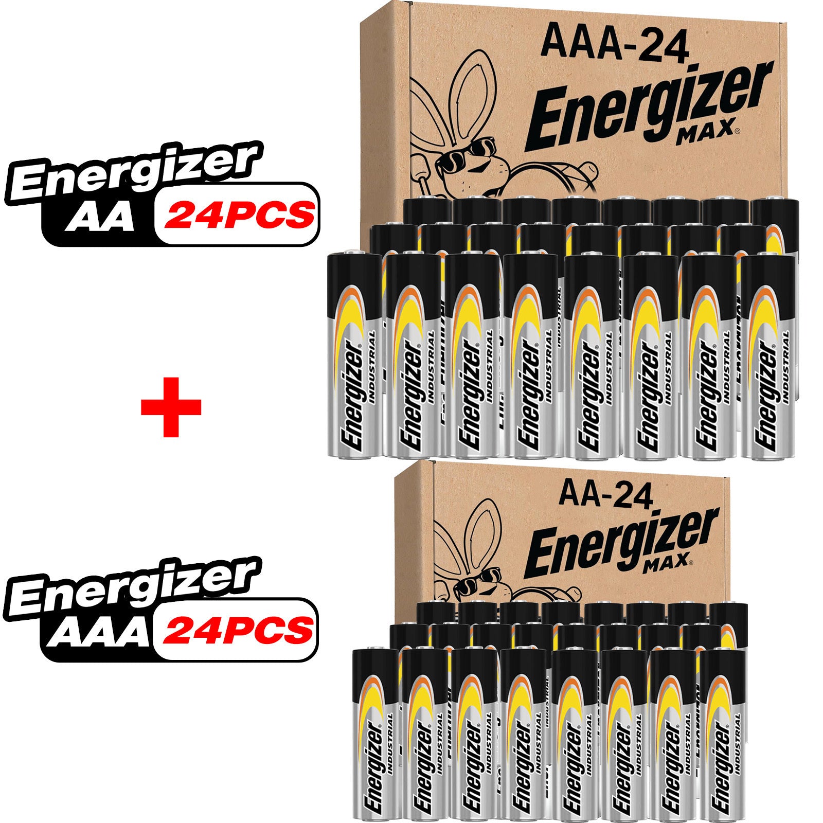 TEMU 48-8pcs Aaa+aa Set，energizer Batteries, Leak-proof Design, Suitable For Household Devices, Flashlights, Remote Controls (non-rechargeable)