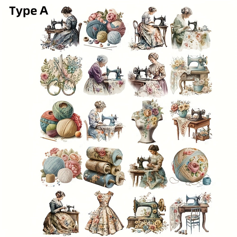 TEMU 20pcs Vintage Light & Craft Sticker Set - Waterproof, Reusable Decorative Embellishments For Journals, Notebooks, And Diy Projects