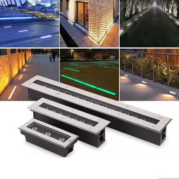 LED Rectangular Buried Light 3w 5w 12w 18w Recessed Outdoor Waterproof Light Step Lamp Square Aisle Floor Spotlight AC85-265V CL240813