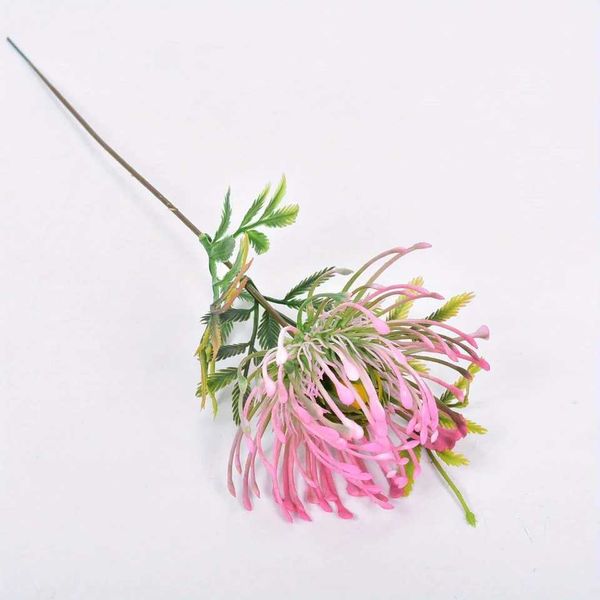 Set of 10 Artificial 4-inch Chrysanthem Flowers | Large Faux Pincushion Spider ms | 13.8-inch Long | Perfect for Vase CenterT250118