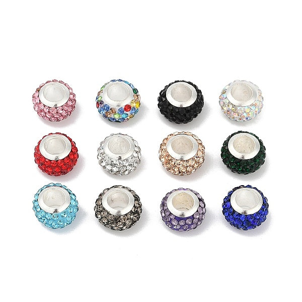 Alloy Rhinestone Clay Pave Beads