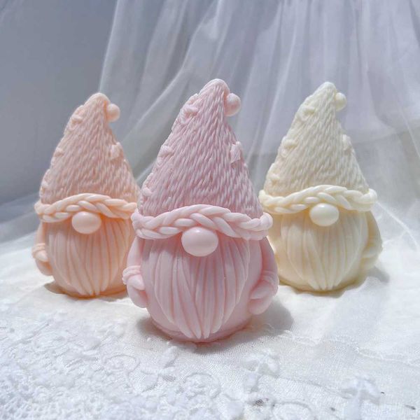 Candles Knitted Christmas Dwarf Candle Mold Dinner Cake Silicone Mold Soy Wax Silicone Mold Christmas Home Resin Decoration CL241223