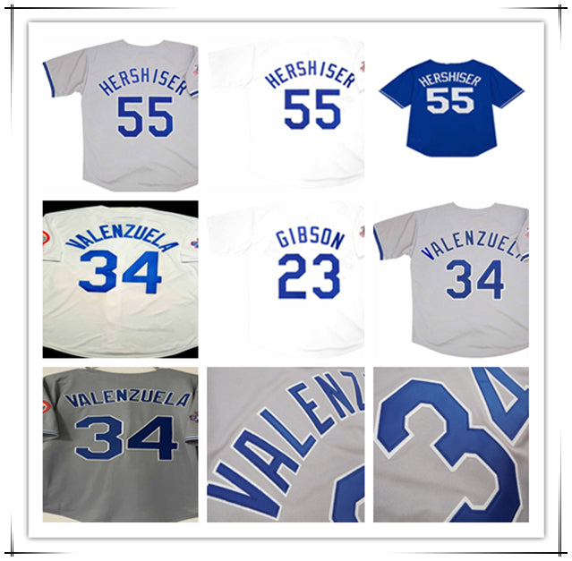 Fernando Valenzuela Orel Hershiser 1981 1988 Throwback WS Baseball Jersey Jackie Robinson Steve Garvey Kirk Gibson MIKE SCIOSCIA Tommy Lasorda Don S