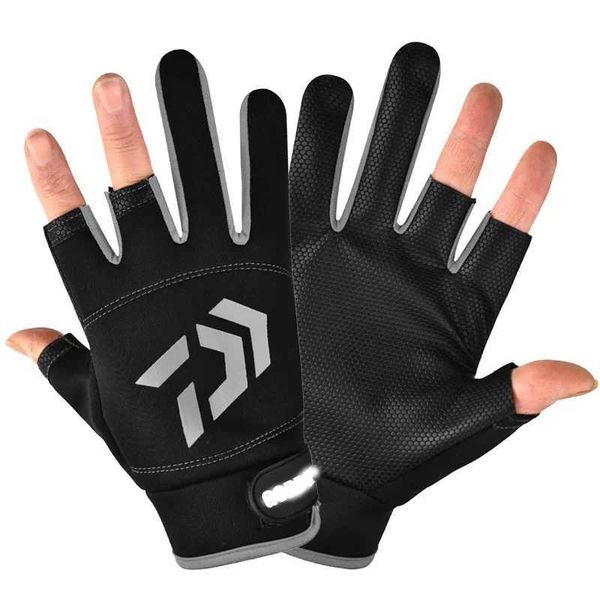 Sports Gloves Fishing gloves with exposed three fingers anti slip outdoor sports cycling wild sea fishings road fishings Asian gloves z24121