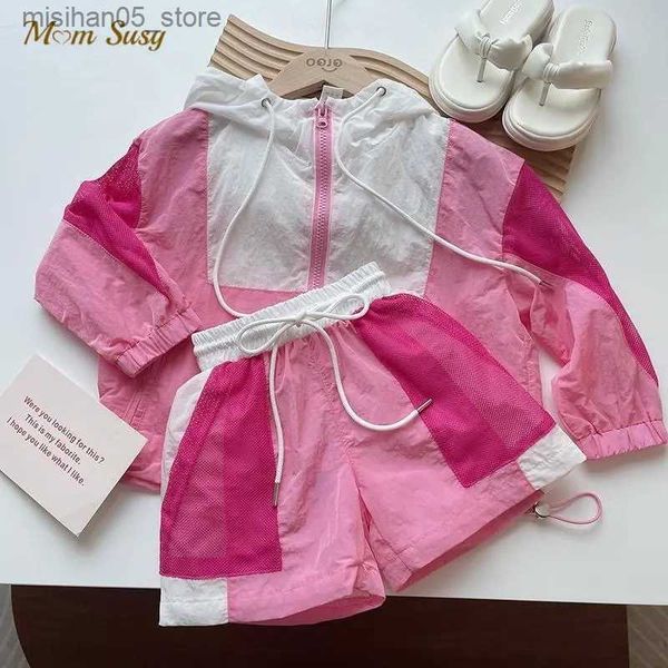 Clothing Sets Fashion Baby Girl Boy Patchwork Clothes Set Hooded Jacket Shorts Toddler Child Casual Tracksuit Outfit Suit 2-12Y Q240425