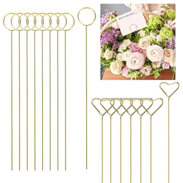 20Pcs Flower Arrangement Card Holder Po Clip Gold Metal Floral Table Number Clips for Wedding Home Decorations 250107