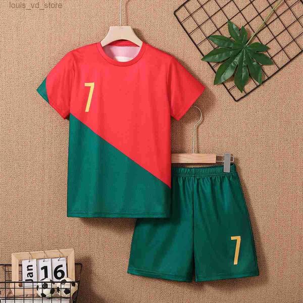 JERSEYS 2024 Juventude e crianças Red e verde cor de emenda nº 7 Legenda Decidação esportiva Sports Sports Setent T250120
