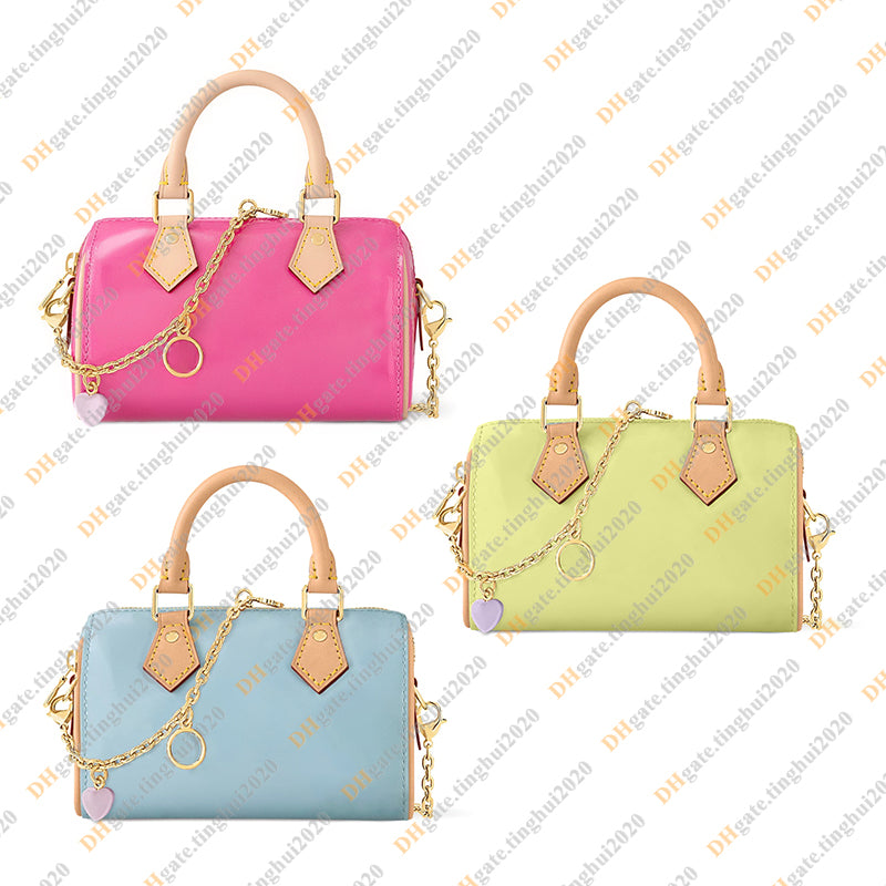 Ladies Fashion Casual Designe Luxury SP NANO Boston Patent Leather Bag Crossbody Shoulder Bag Totes Handbag TOP Mirror Quality M83273 M83000 Pouch P